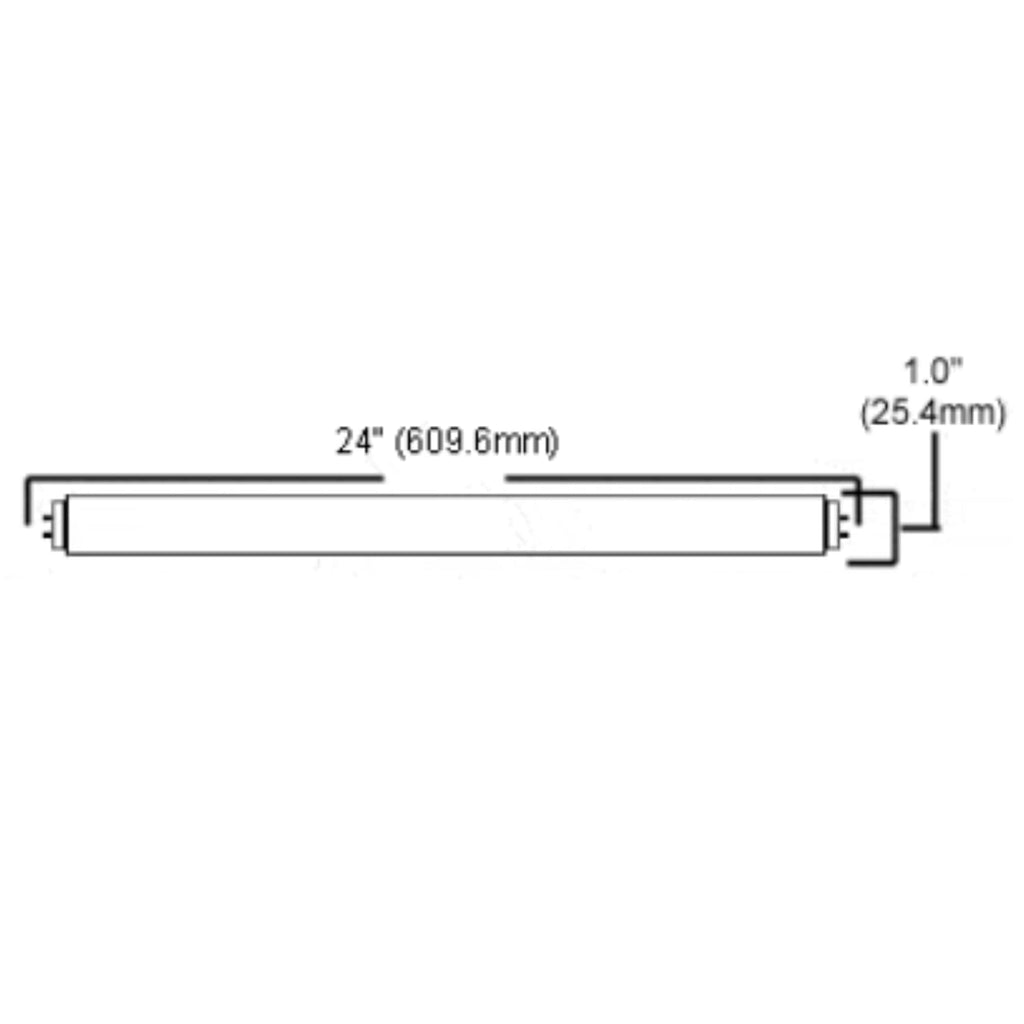 24 Inch T8 Fluorescent Tube Light Bulb 17W 3000K Soft White G13 Bi-Pin Base Pack of 25 K4062