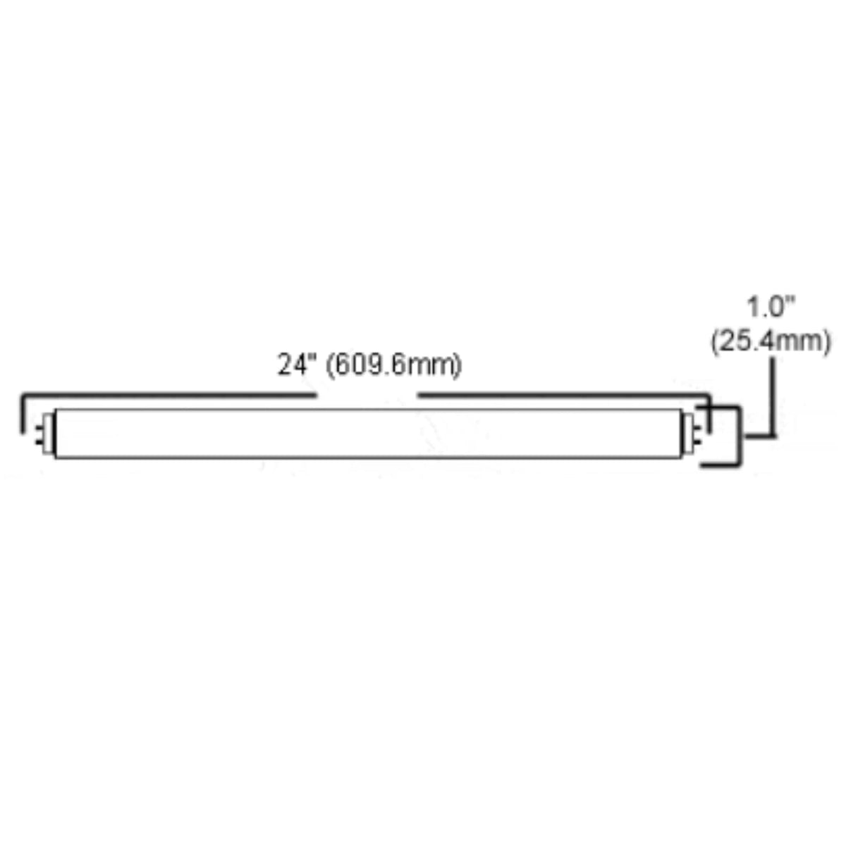 24 Inch T8 Fluorescent Tube Light Bulb 17W 3000K Soft White G13 Bi-Pin Base Pack of 25 K4062