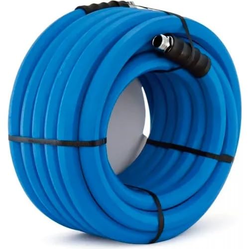 5/8 Inch x 100 Foot EPDM Rubber Hot Water Hose with Brass Fittings E186