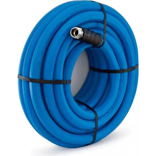 5/8 Inch x 100 Foot EPDM Rubber Hot Water Hose with Brass Fittings E186