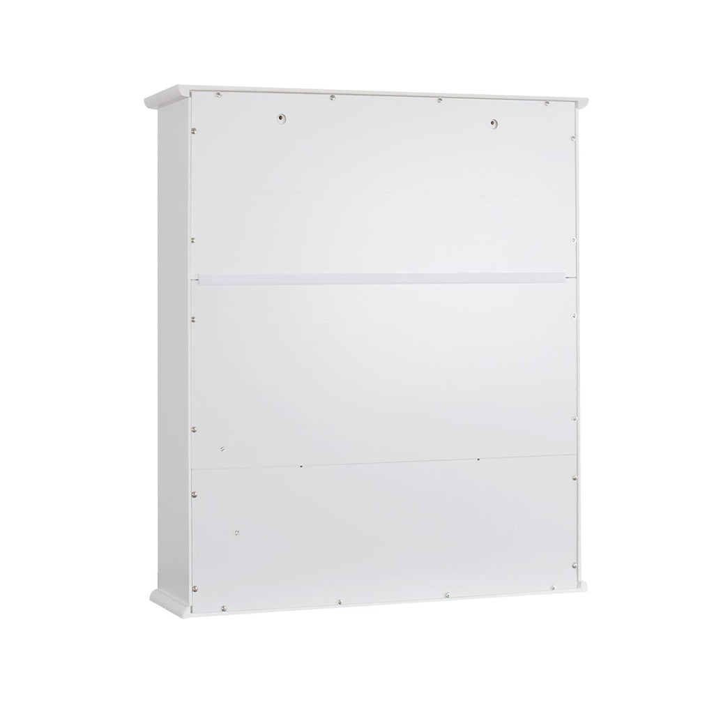 White Bathroom Wall Cabinet with 2 Door Adjustable Shelves H6885