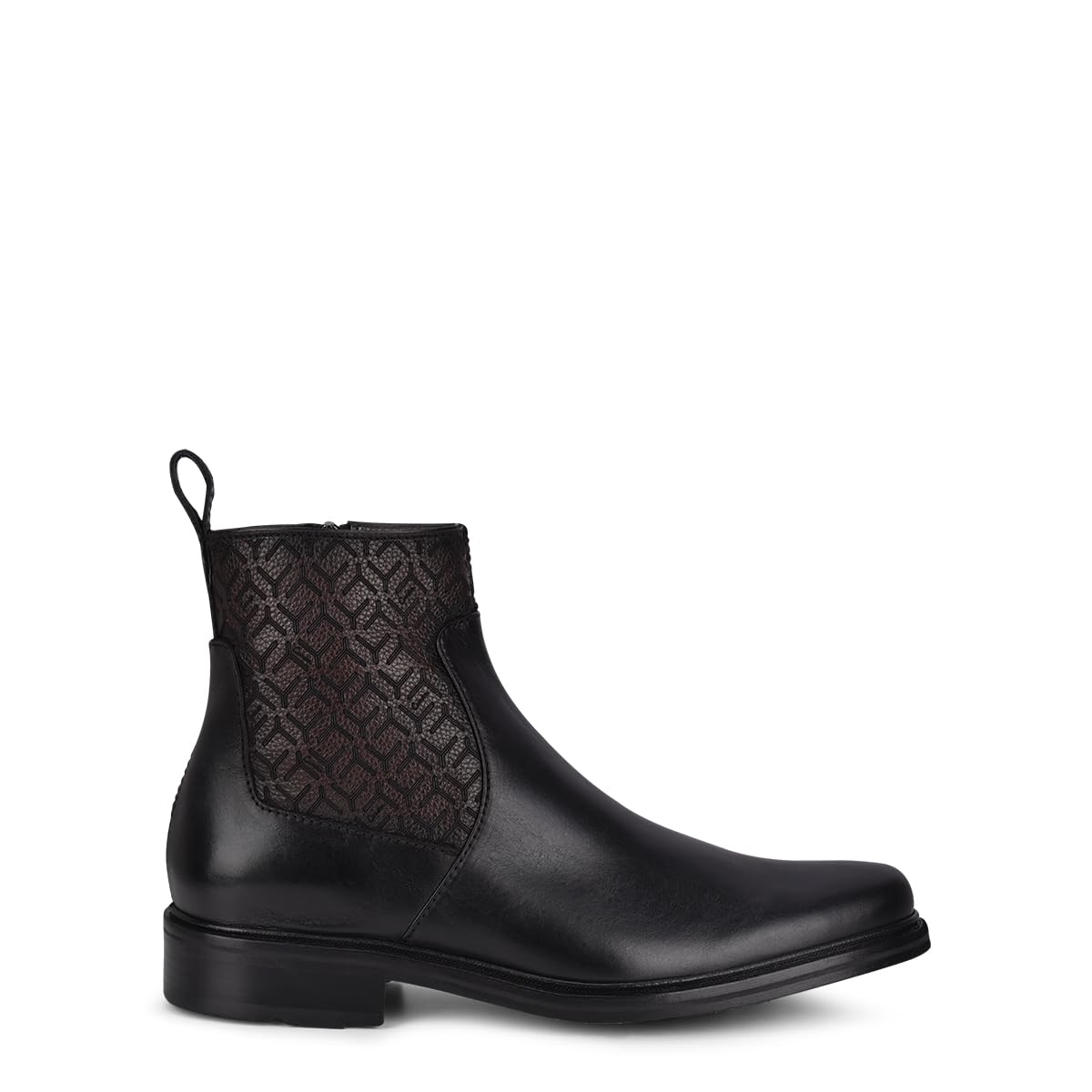 Black Genuine Deer Leather Booties Y6468