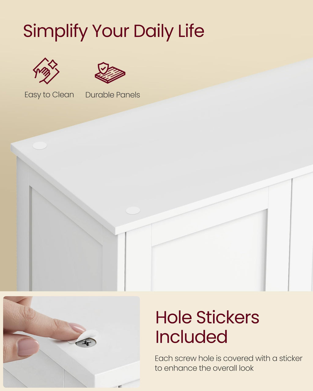 Floor Storage Cabinet with 2 Adjustable Shelves and 4 Doors R1643