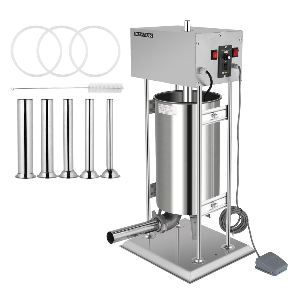 10L Electric Stainless Steel Sausage Stuffer with 5 Stuffing Tubes S2087