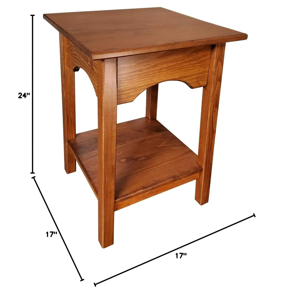 Wooden 2 Tier Square End Table W8234