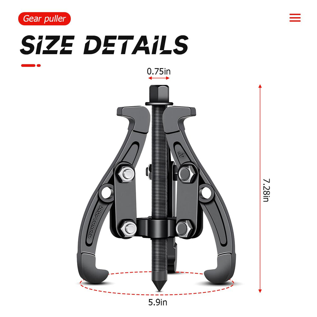 6 Inch 3-Jaw Bearing Puller with Reversible Jaws Y350463