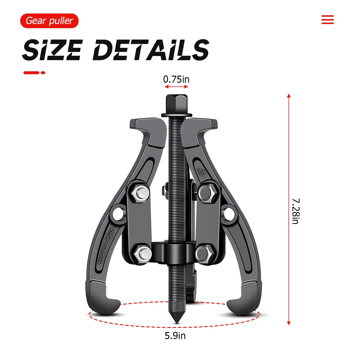 6 Inch 3-Jaw Bearing Puller with Reversible Jaws Y350463