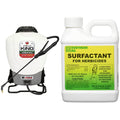Battery Powered Backpack Sprayer, 4 gal, White & Surfactant for Herbicides Non-Ionic, 16oz T8789
