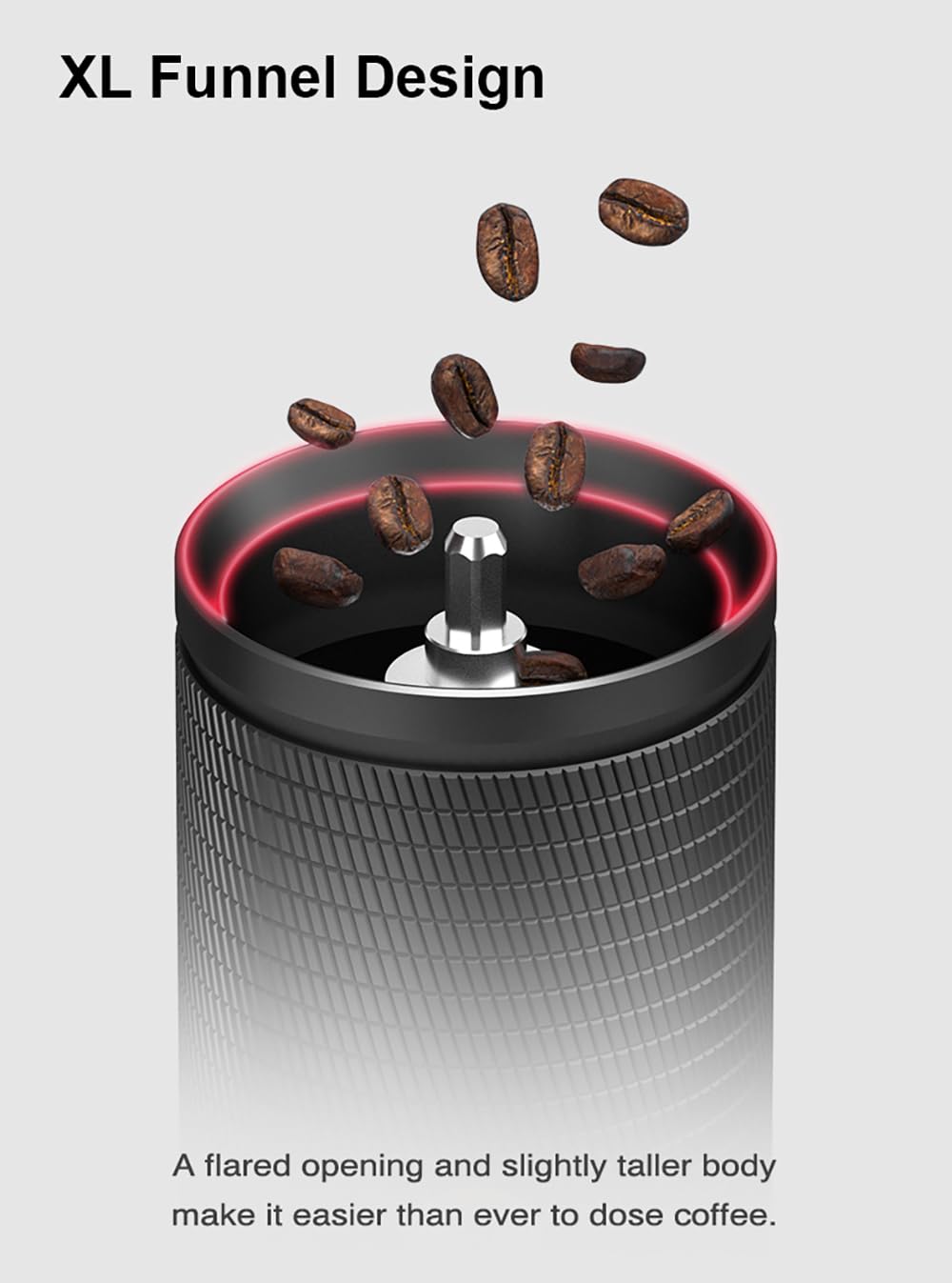 Manual Coffee Grinder 30g CNC Stainless Steel Conical Burr Matte Black X1919