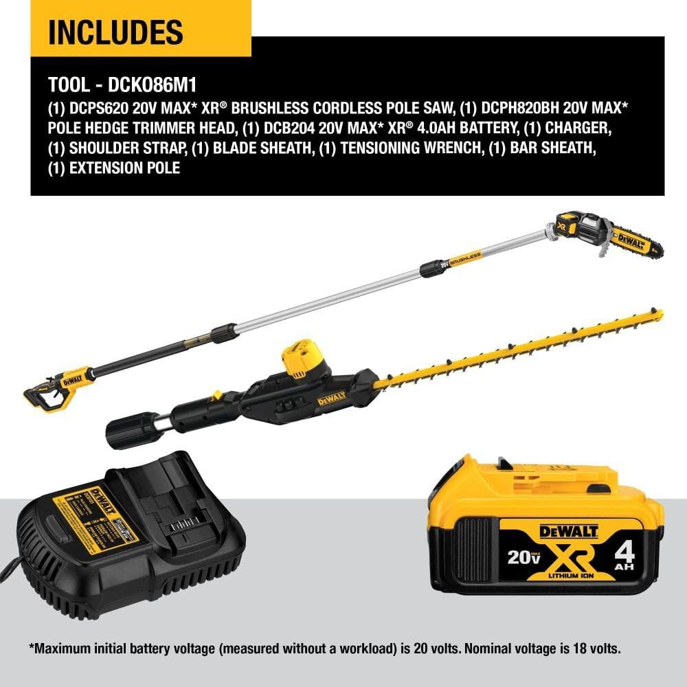 Cordless Pole Saw and Pole Hedge Trimmer Combo Kit R6529