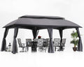 10x20 Outdoor Gazebo with Mosquito Netting and Double Roof U6536