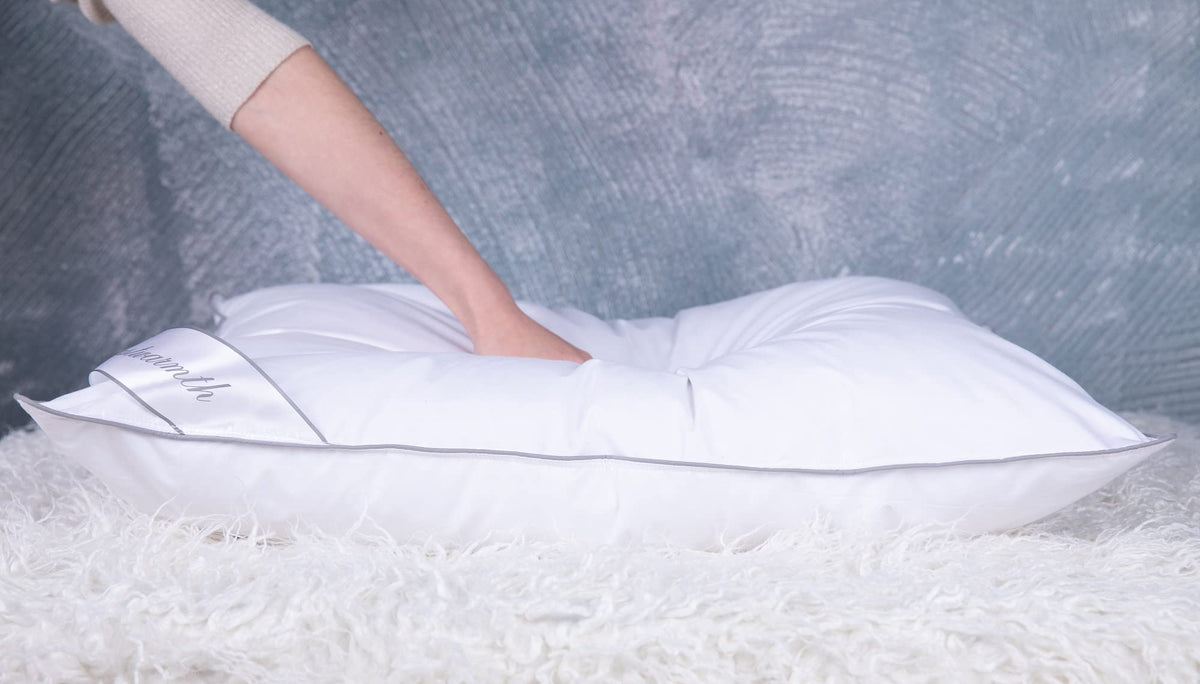 King Size Goose Feather Down Bed Pillow 2 Pack Cotton Medium Firm Set of 2 R140582