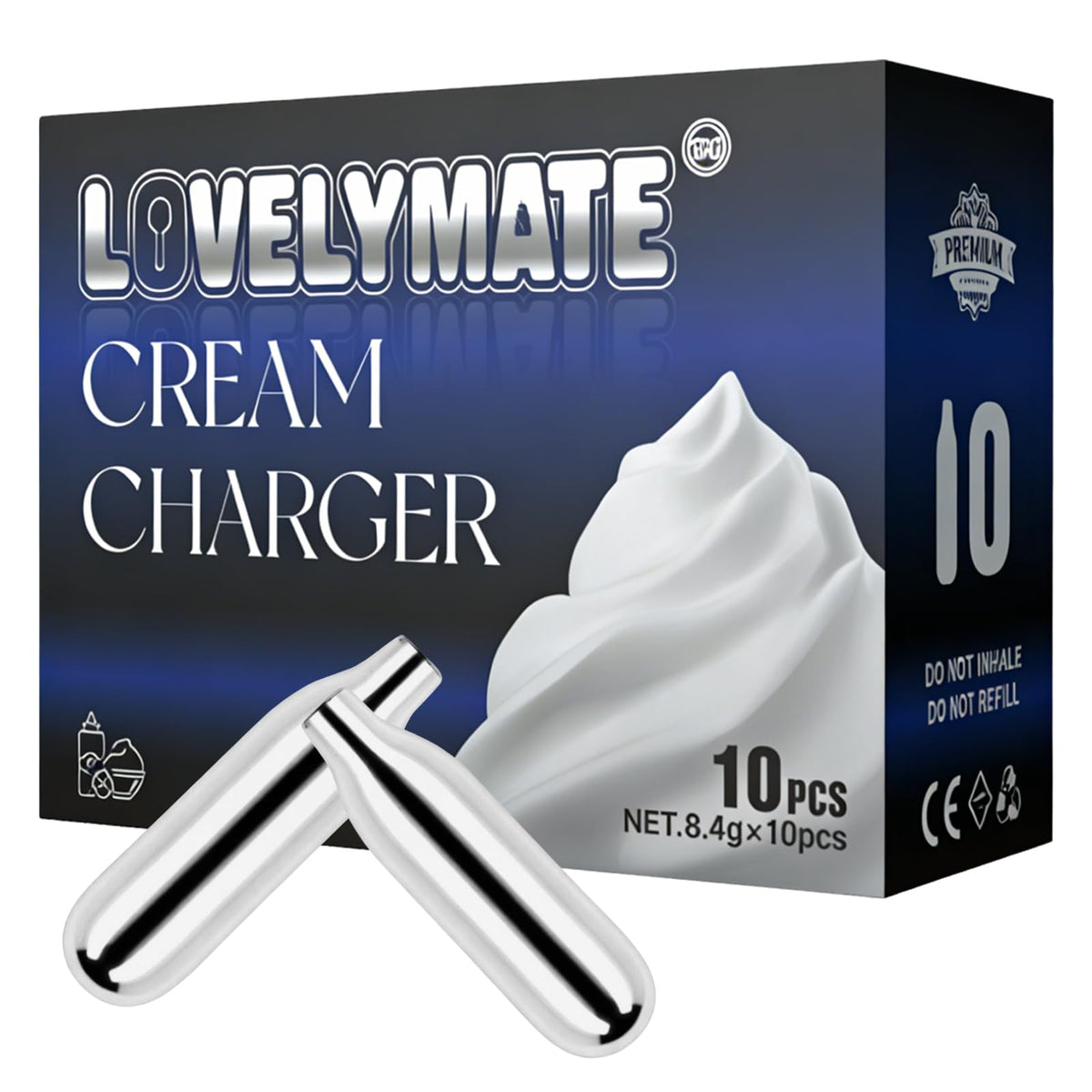 8g Whipped Cream Charger 10 Pack Stainless Steel B5683