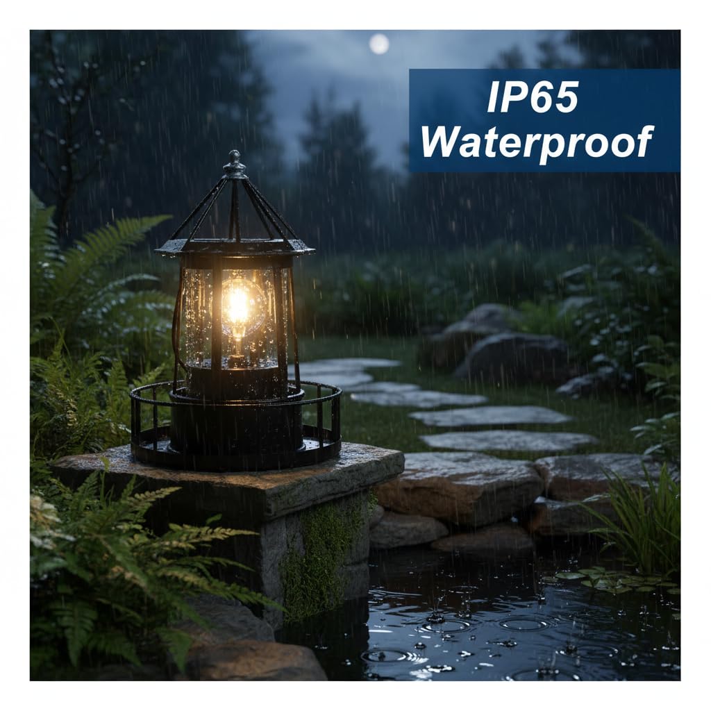 Solar Lighthouse Lamp IP65 Waterproof Outdoor Solar Light W290094
