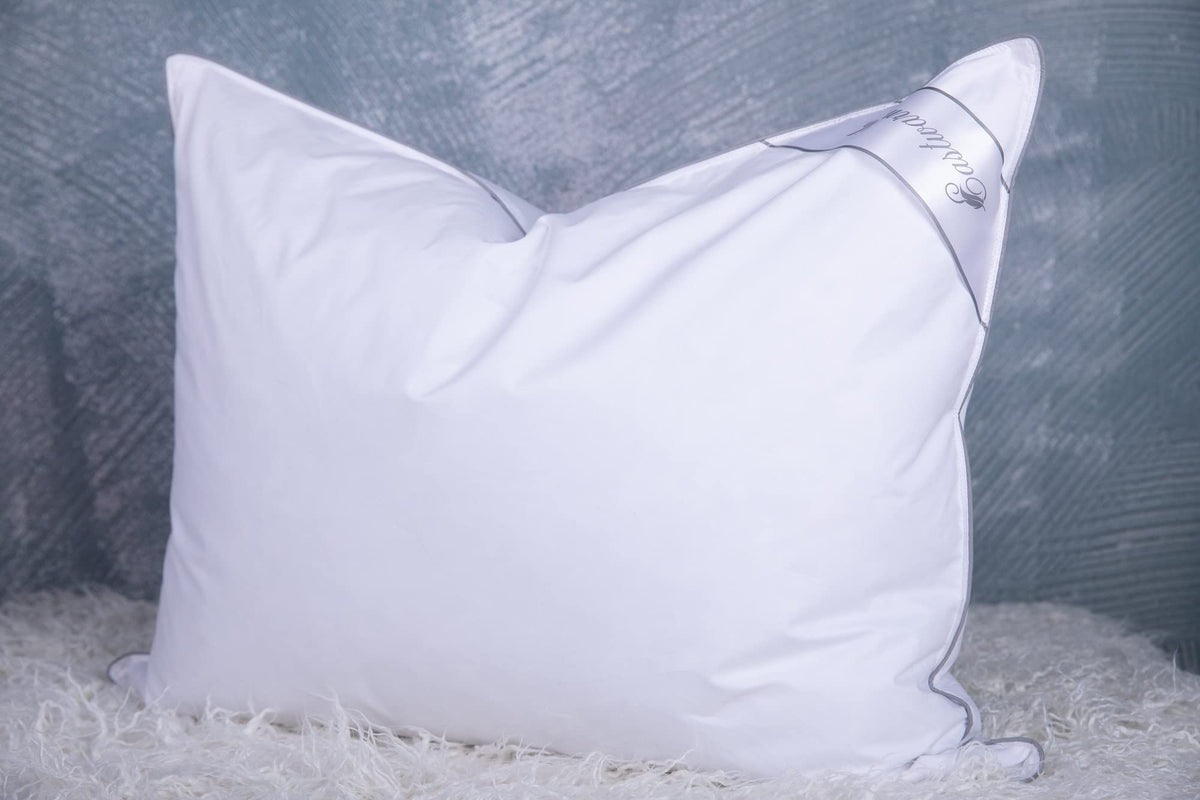 King Size Goose Feather Down Bed Pillow 2 Pack Cotton Medium Firm Set of 2 R140582