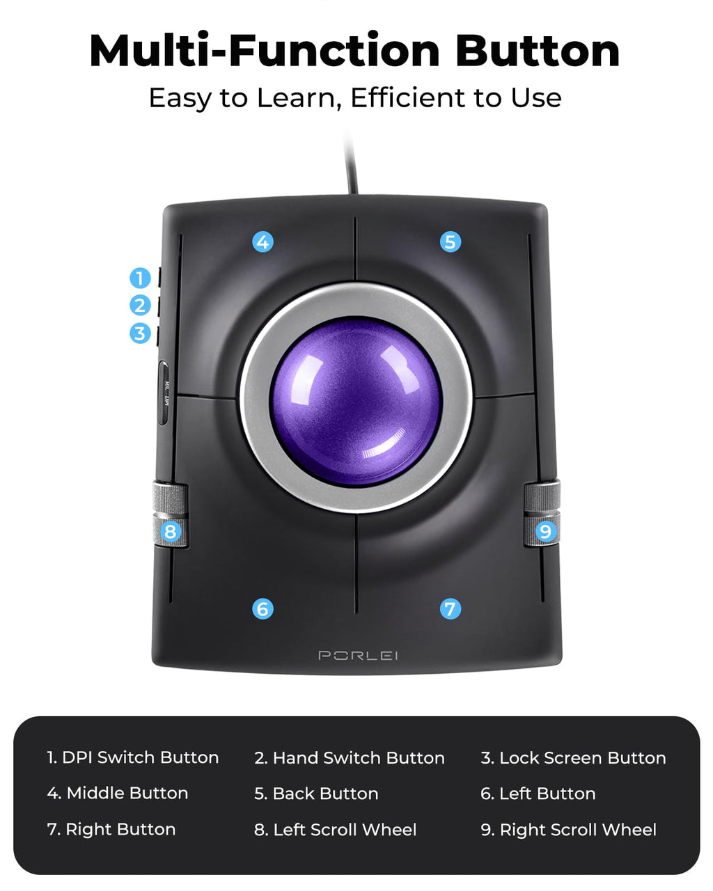 Wired Ergonomic Trackball Mouse V321