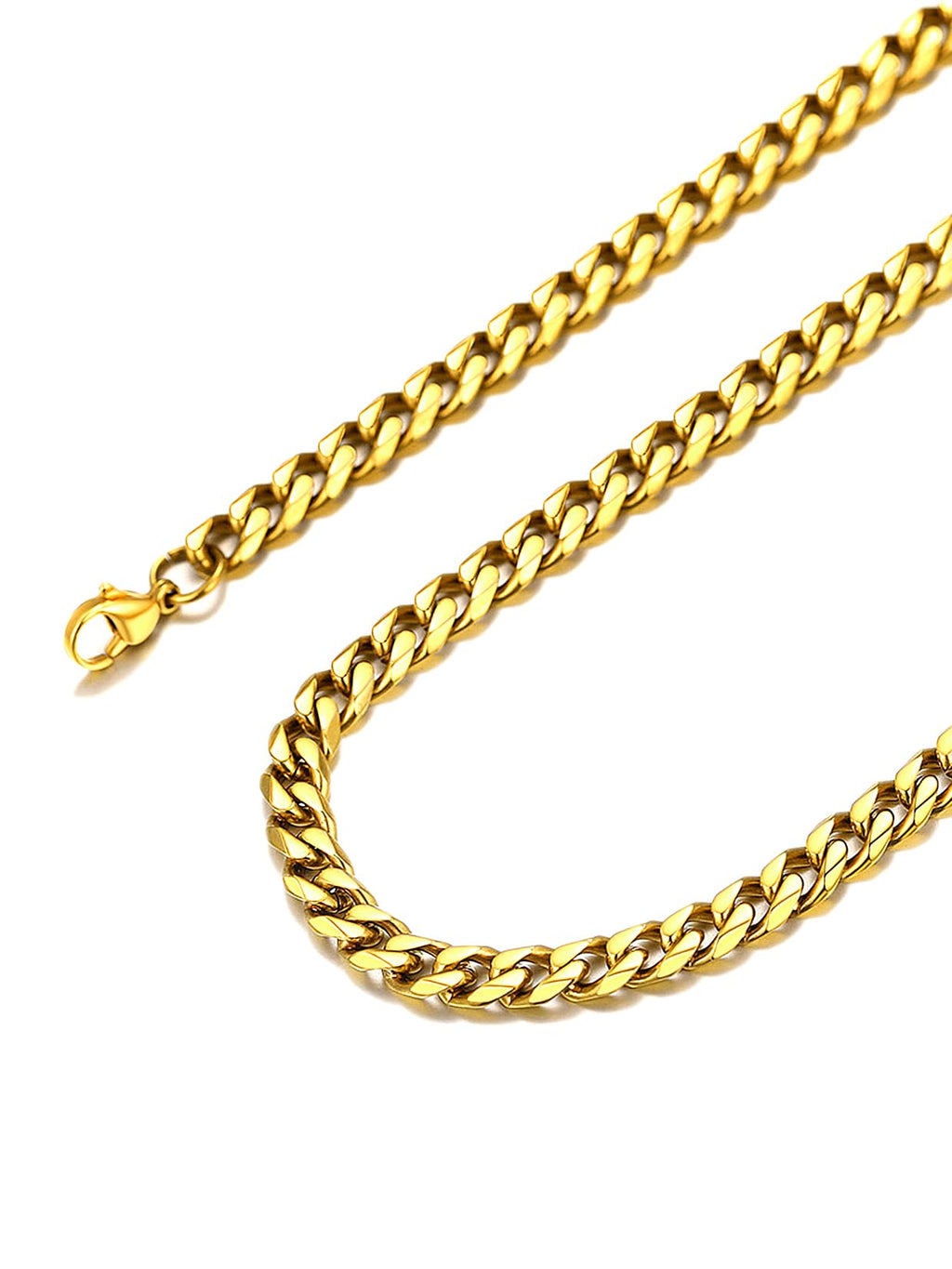 Black Stainless Steel Cuban Link Chain Necklace D1648