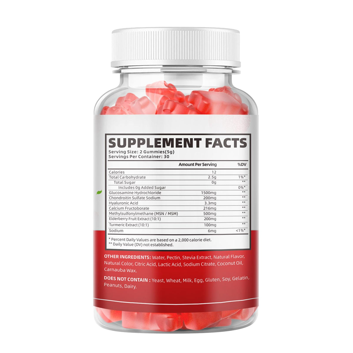 Sugar Free Glucosamine Chondroitin MSM Gummies 60 Count V763