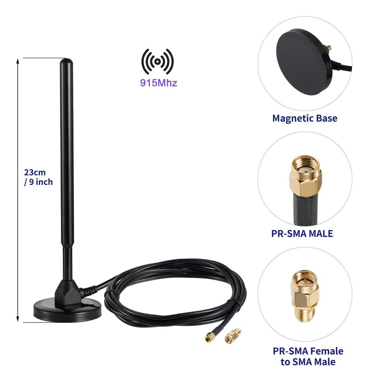 Waterproof 5.8dBi Pure Copper 915MHz LoRa Gateway Antenna with 3M Cable D92088