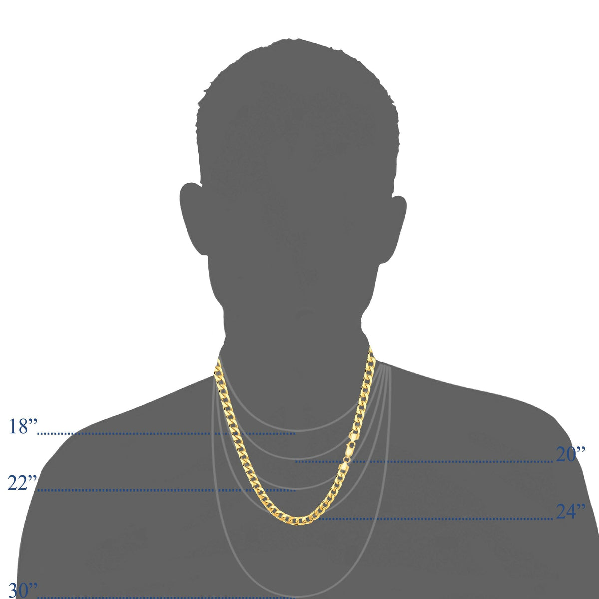 14k Yellow Gold Cuban Link Chain Necklace Q49795