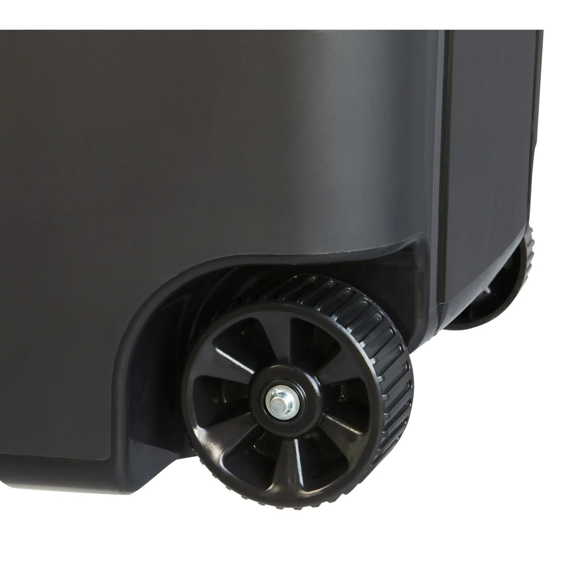 Black 45 Gallon Wheeled Plastic Garbage Can with Lid V6385