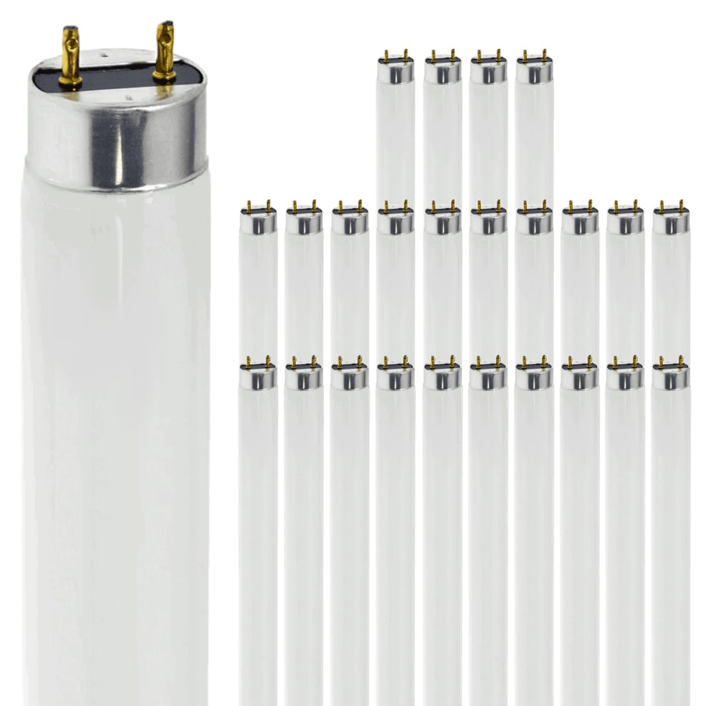 24 Inch T8 Fluorescent Tube Light Bulb 17W 3000K Soft White G13 Bi-Pin Base Pack of 25 K4062