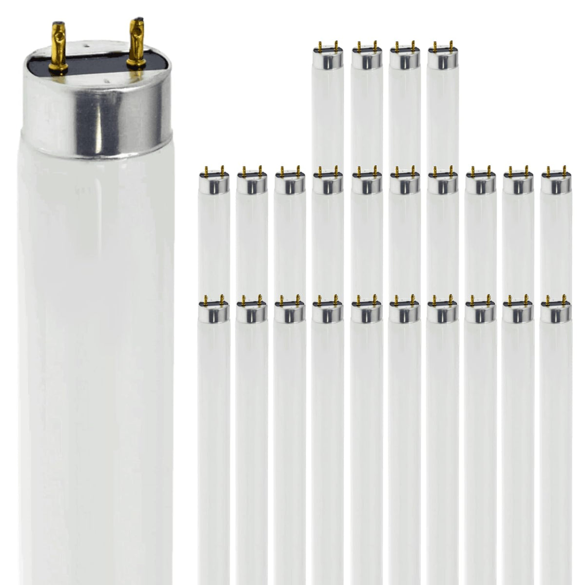 24 Inch T8 Fluorescent Tube Light Bulb 17W 3000K Soft White G13 Bi-Pin Base Pack of 25 K4062