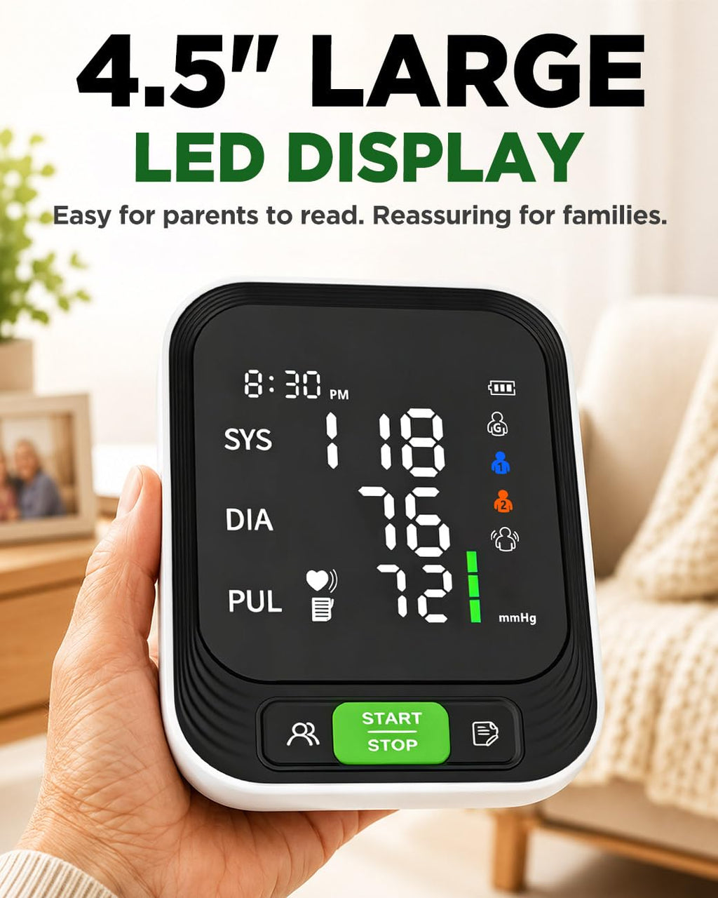 Upper Arm Blood Pressure Monitor with Large Cuff D506