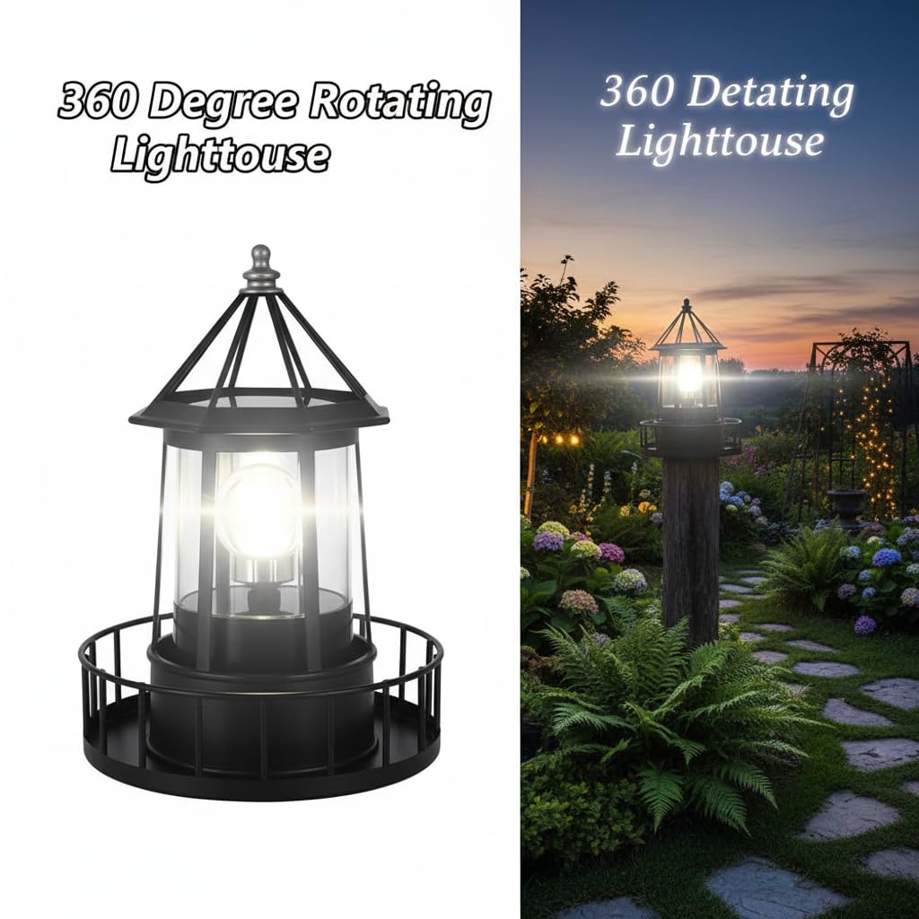 Solar Lighthouse Lamp IP65 Waterproof Outdoor Solar Light W290094