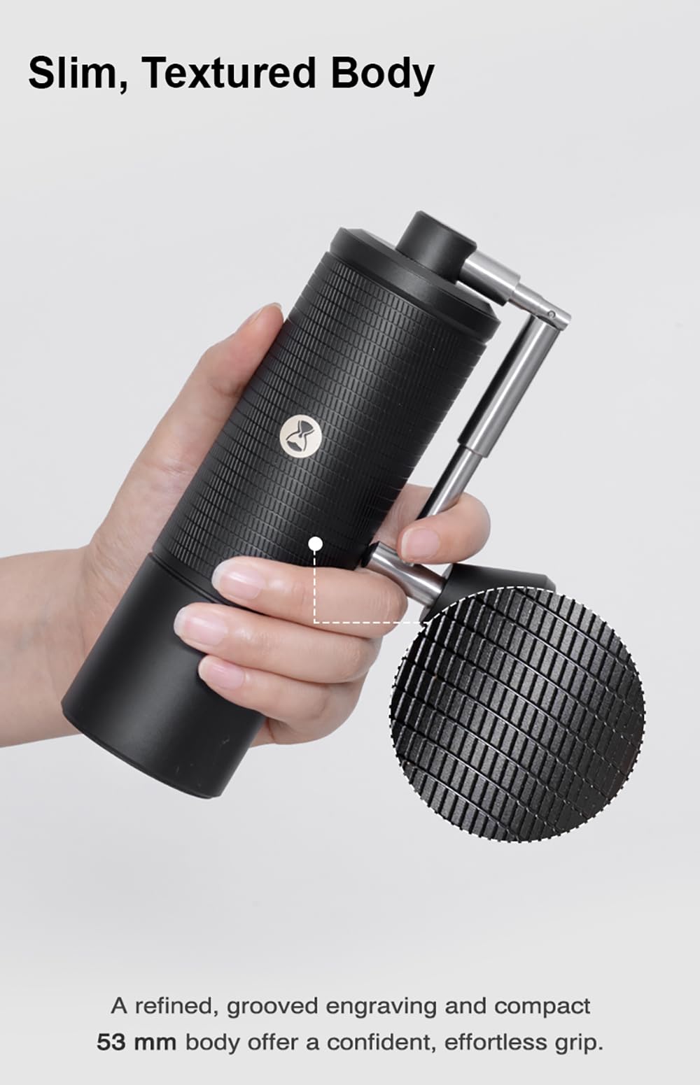 Manual Coffee Grinder 30g CNC Stainless Steel Conical Burr Matte Black X1919