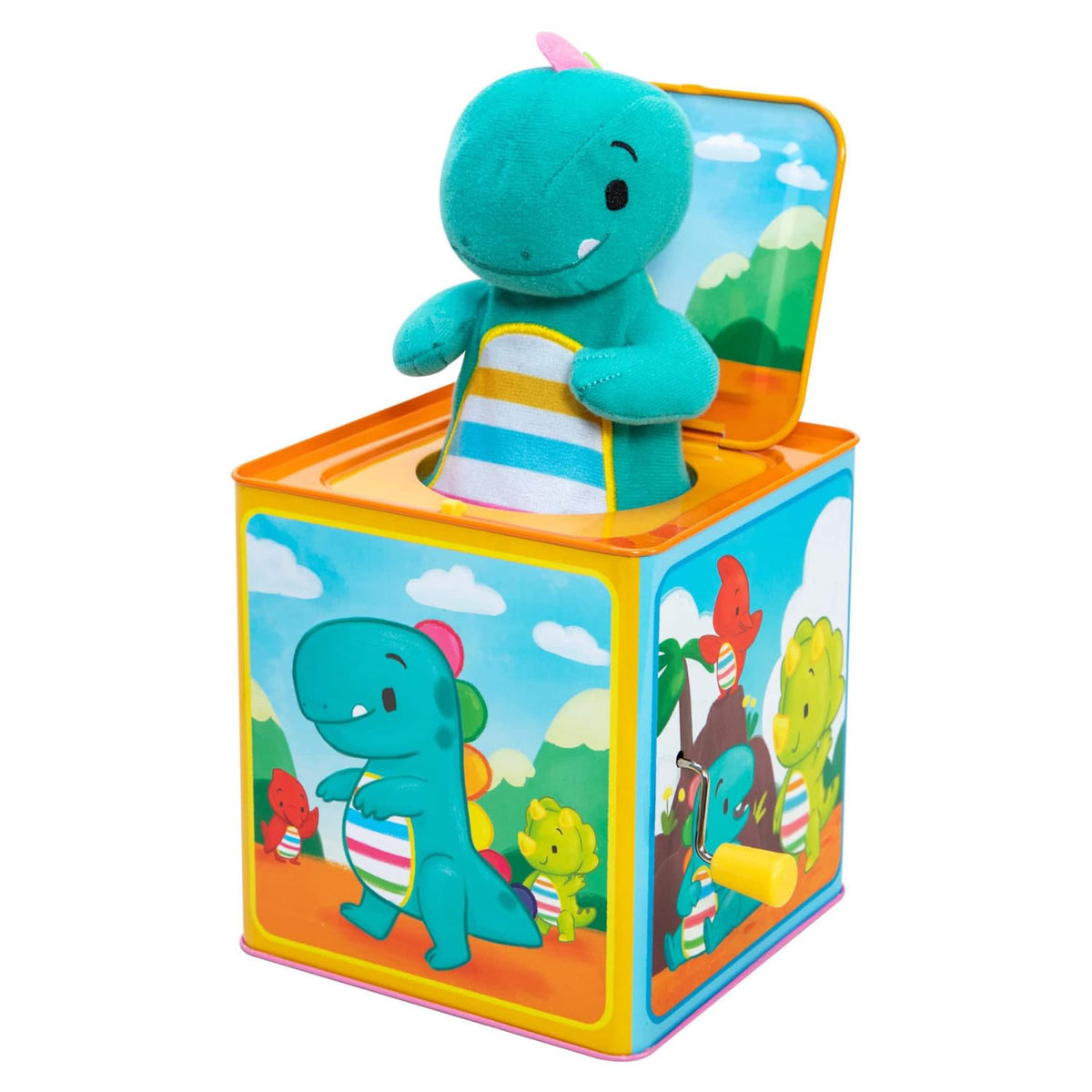 Baby Dino Jack in The Box Tin Musical Popping Toy V890