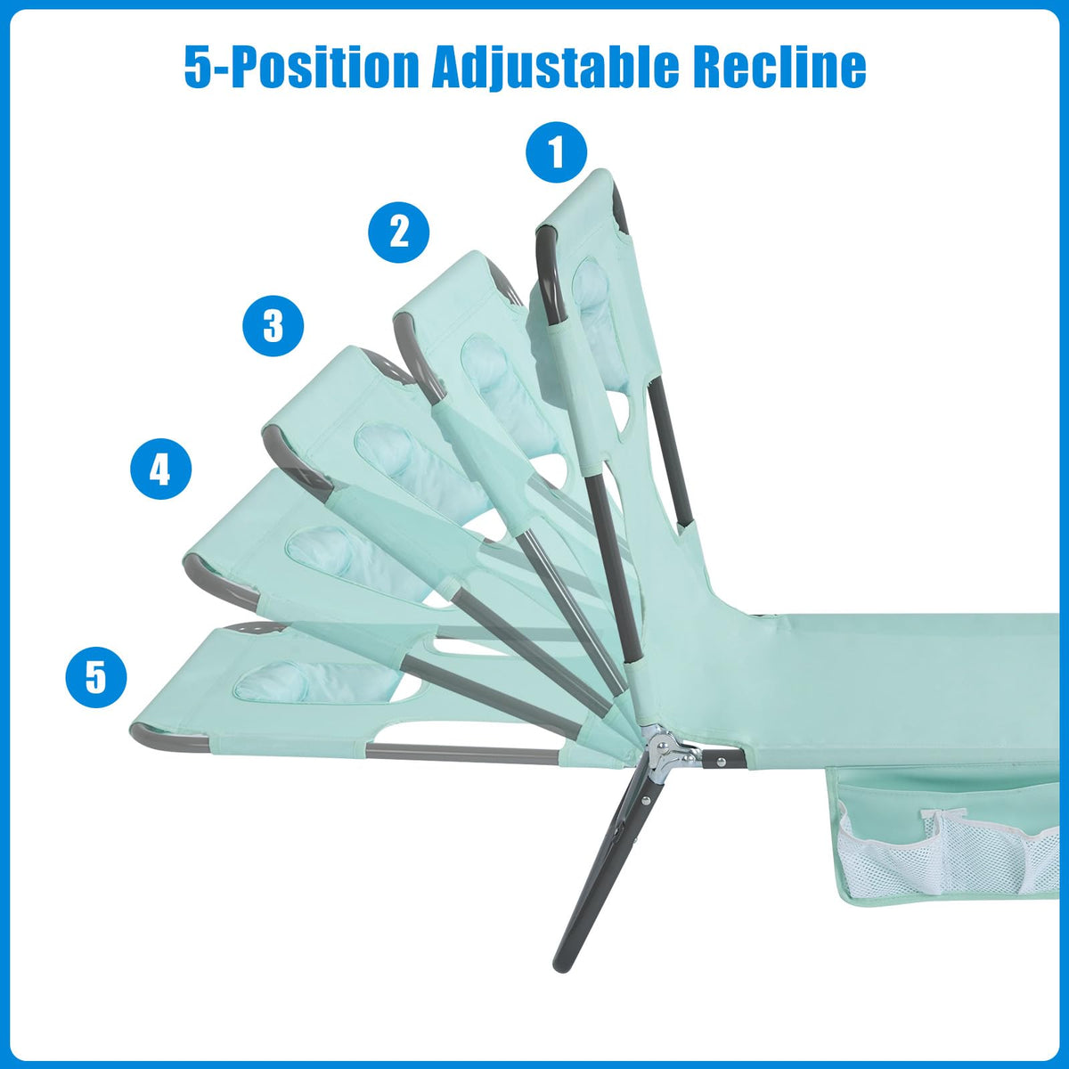 Portable Folding Beach Chair with Face Hole S812126