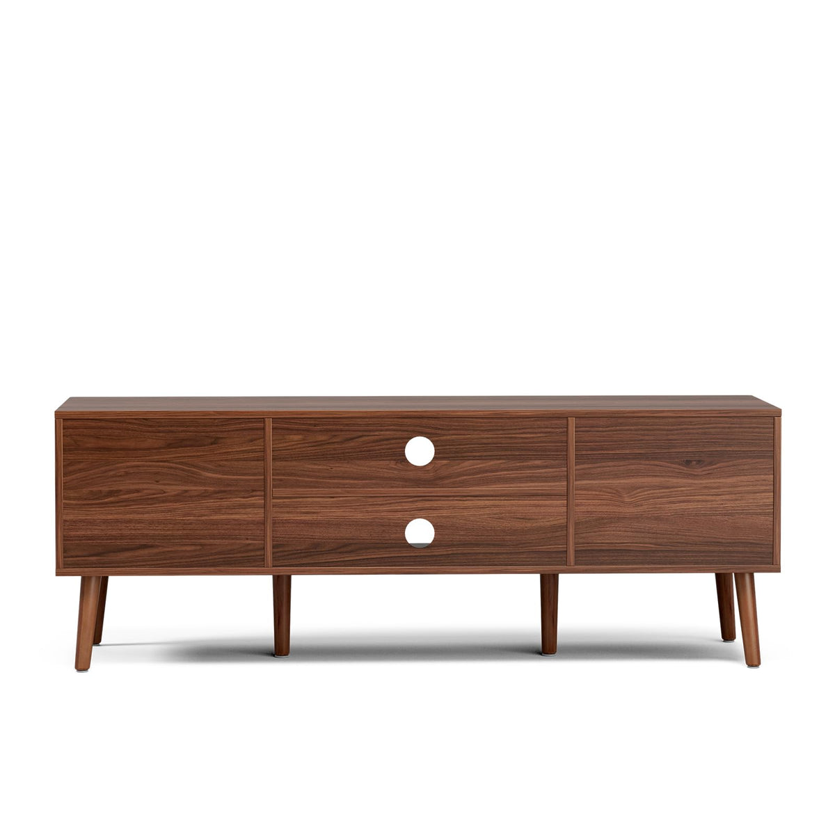 Walnut TV Stand with Fluted Doors J7750