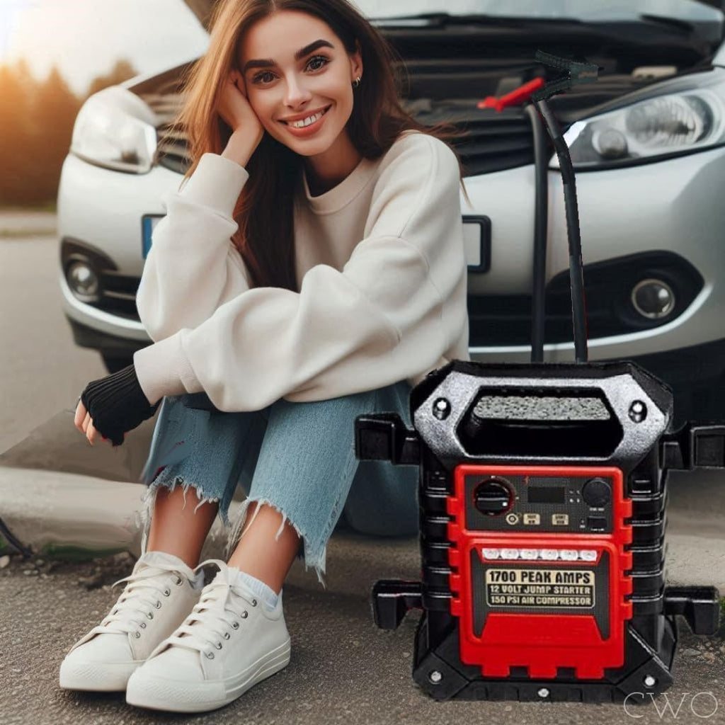 Portable Jump Starter & Power Pack with 150 PSI Air Compressor E4627