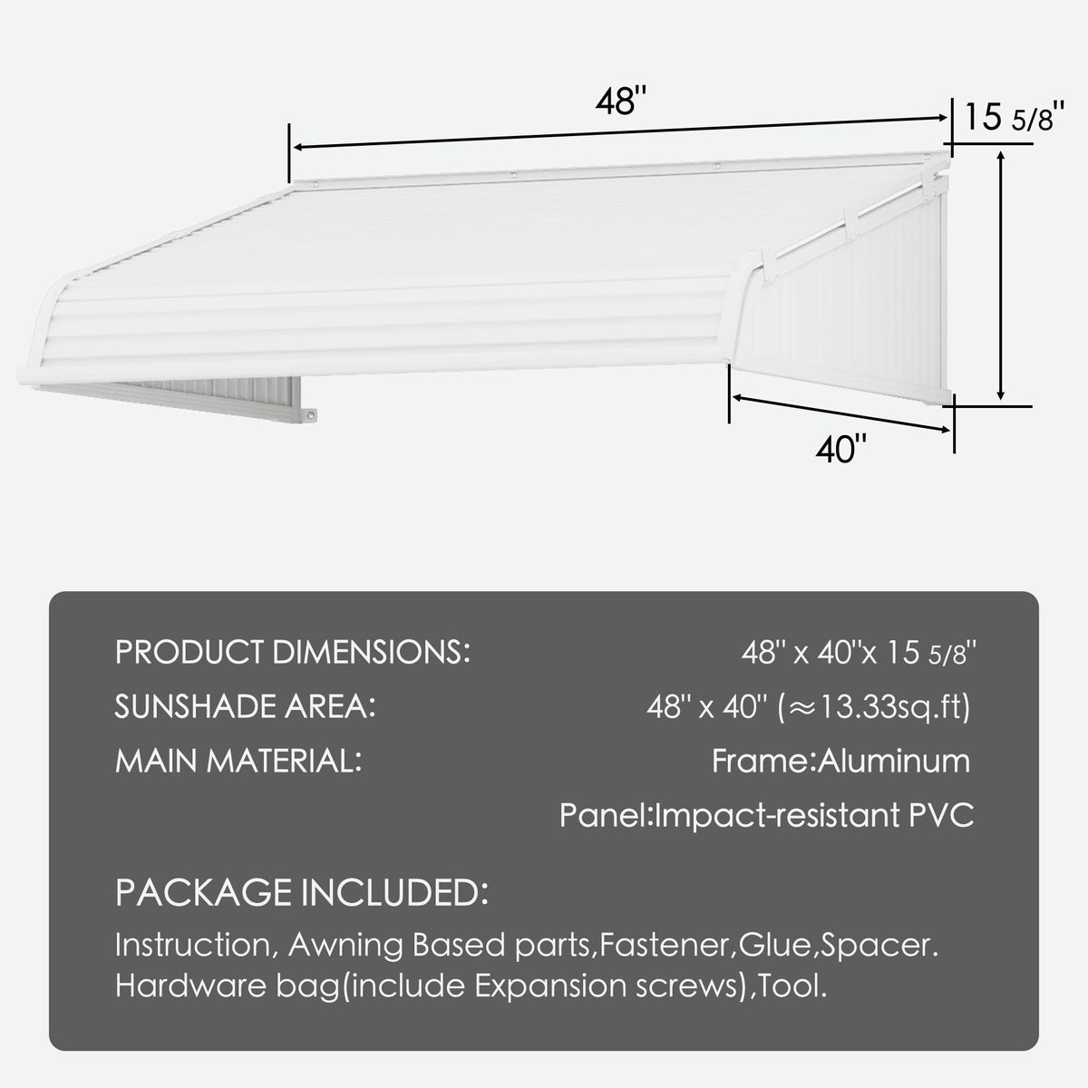 Window Awning with 2 Side Wings V212