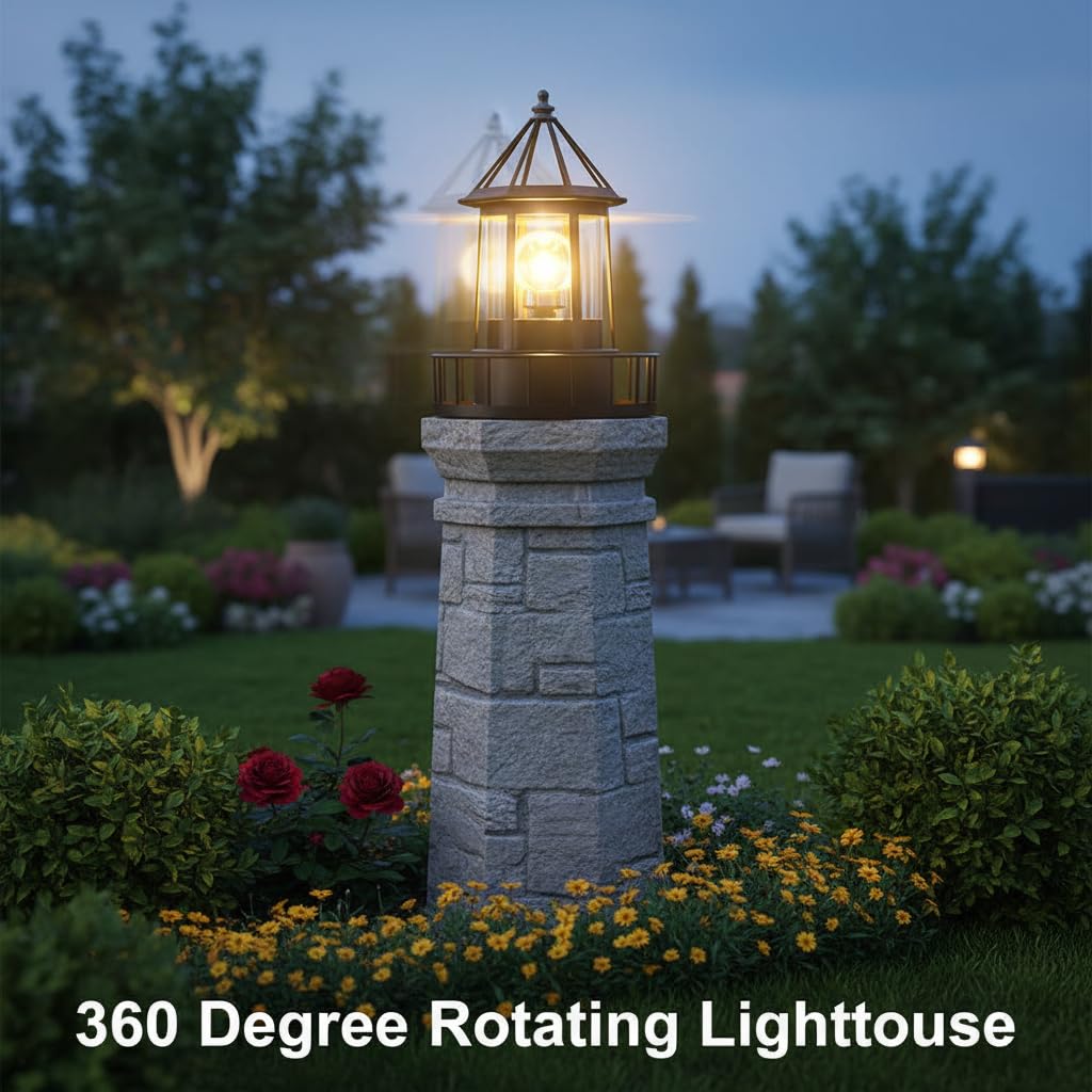 Solar Lighthouse Lamp IP65 Waterproof Outdoor Solar Light W290094