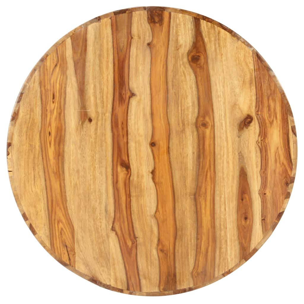 25.6"x11.8" Solid Sheesham Wood Round Coffee Table with Storage H553229