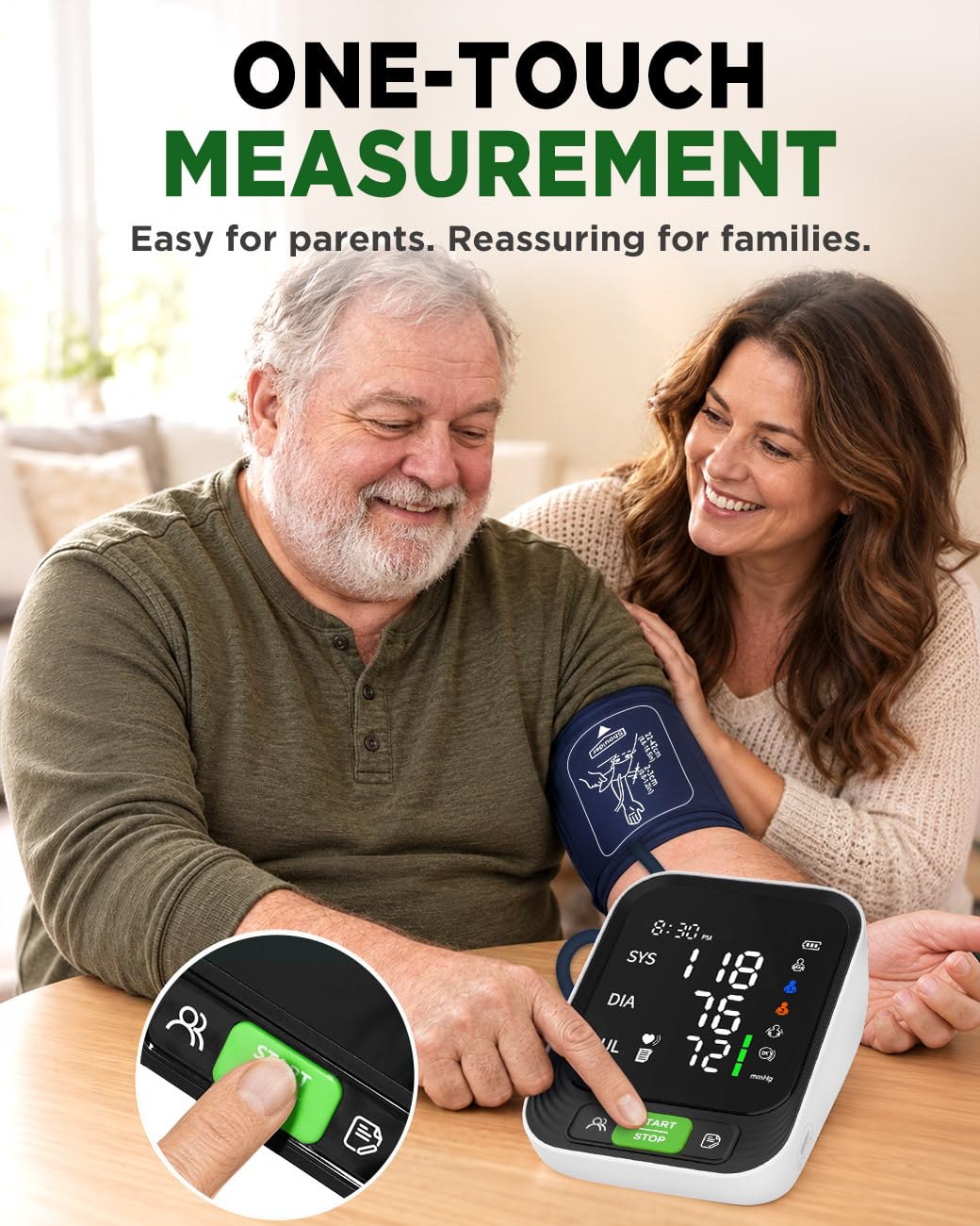 Upper Arm Blood Pressure Monitor with Large Cuff D506