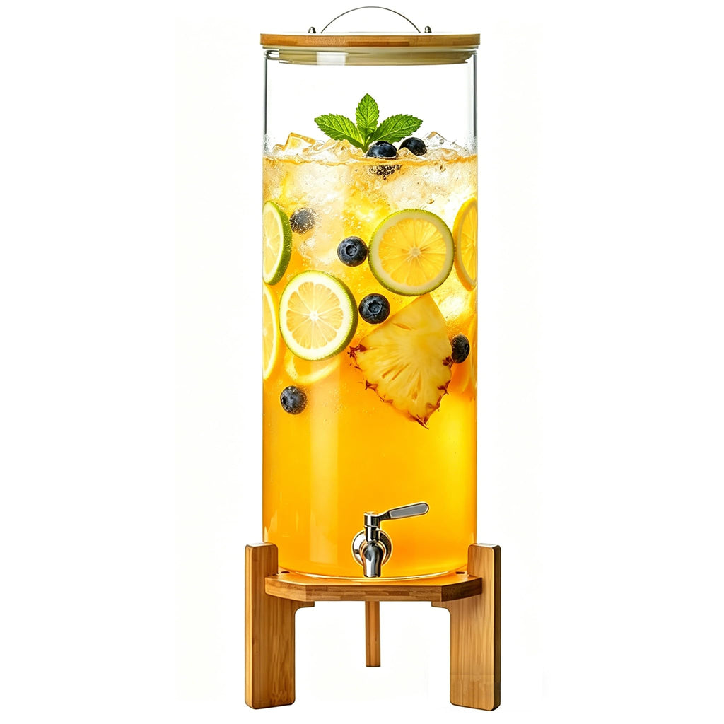 3.5 Gallon Glass Beverage Dispenser with Stand Q830