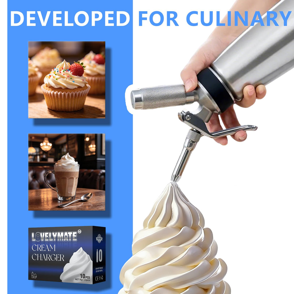 8g Whipped Cream Charger 10 Pack Stainless Steel B5683