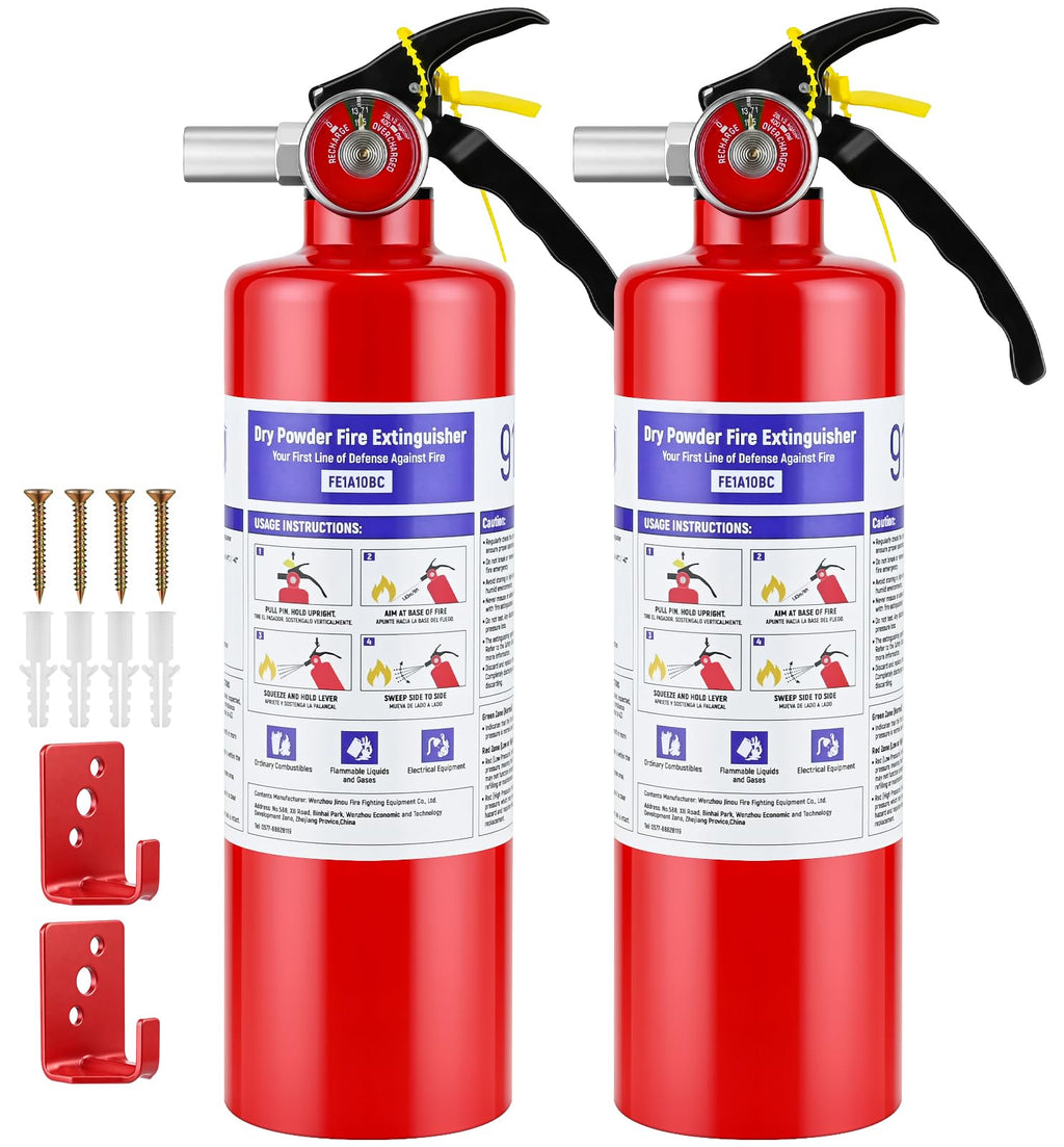 2 Pack 2.5LB ABC Dry Powder Fire Extinguisher O8462