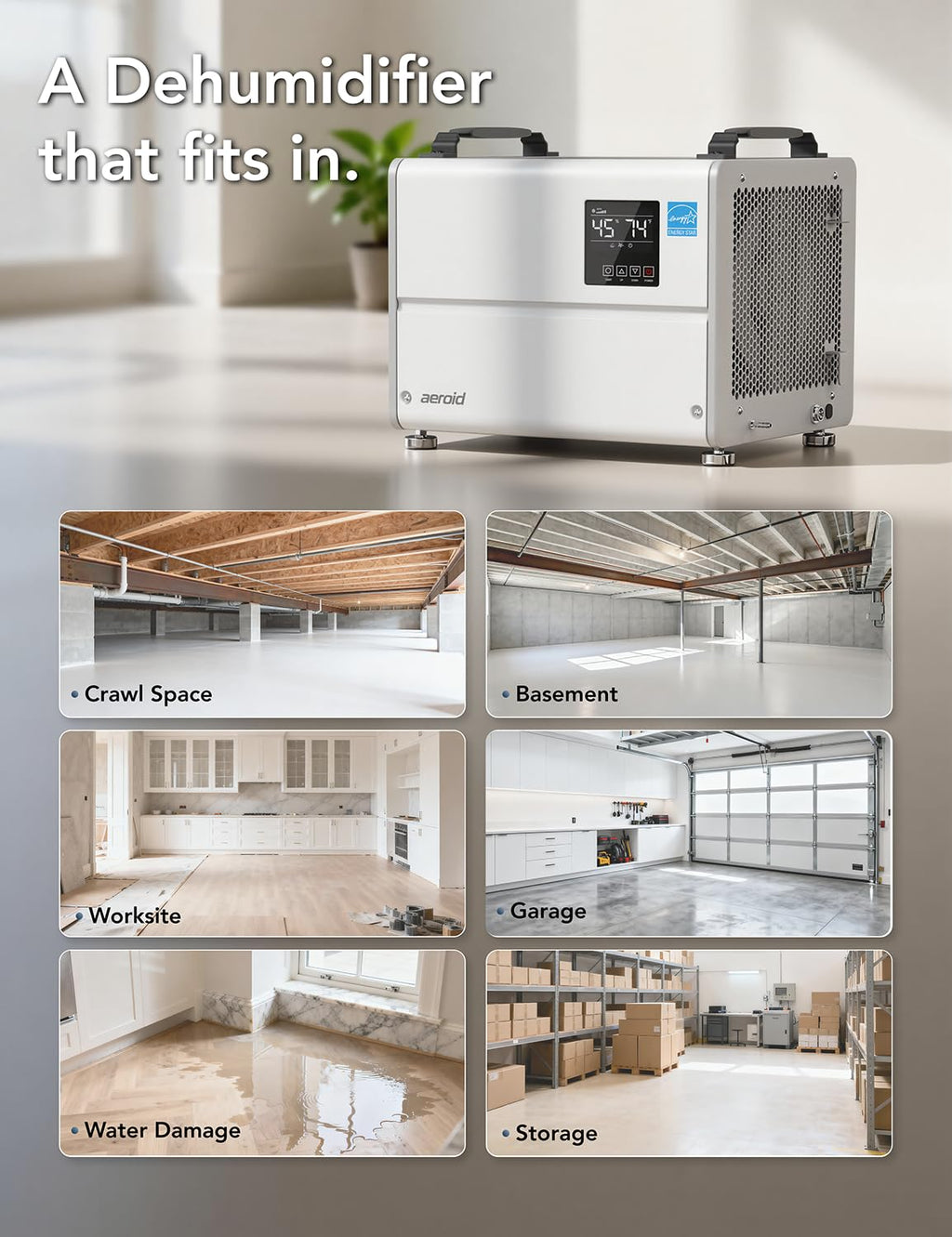 70 Pints Commercial Dehumidifier with Pump and Drain F26726