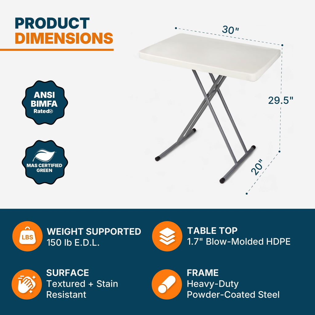 Folding Table 30 x 20 in 6 Positions S47351