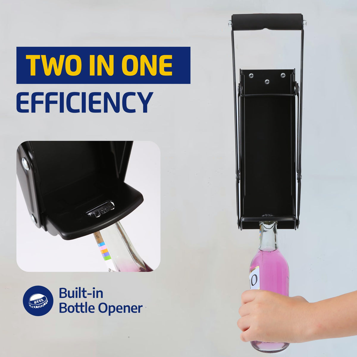 16oz Wall Mounted Can Crusher with Built-In Bottle Opener J357