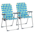 Aluminum Folding Patio Lawn Chairs Set of 2 with Cup Holder J144