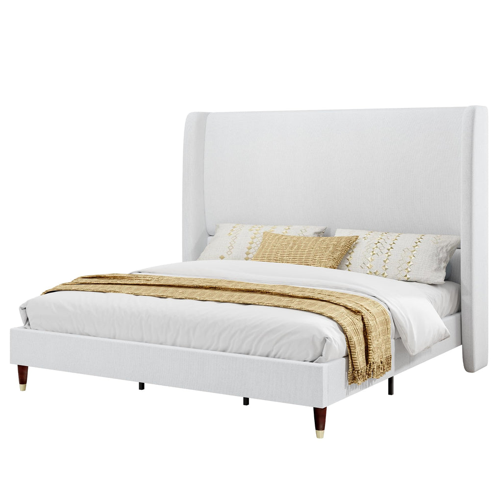 Queen Bed Frame Upholstered Bed White M94233