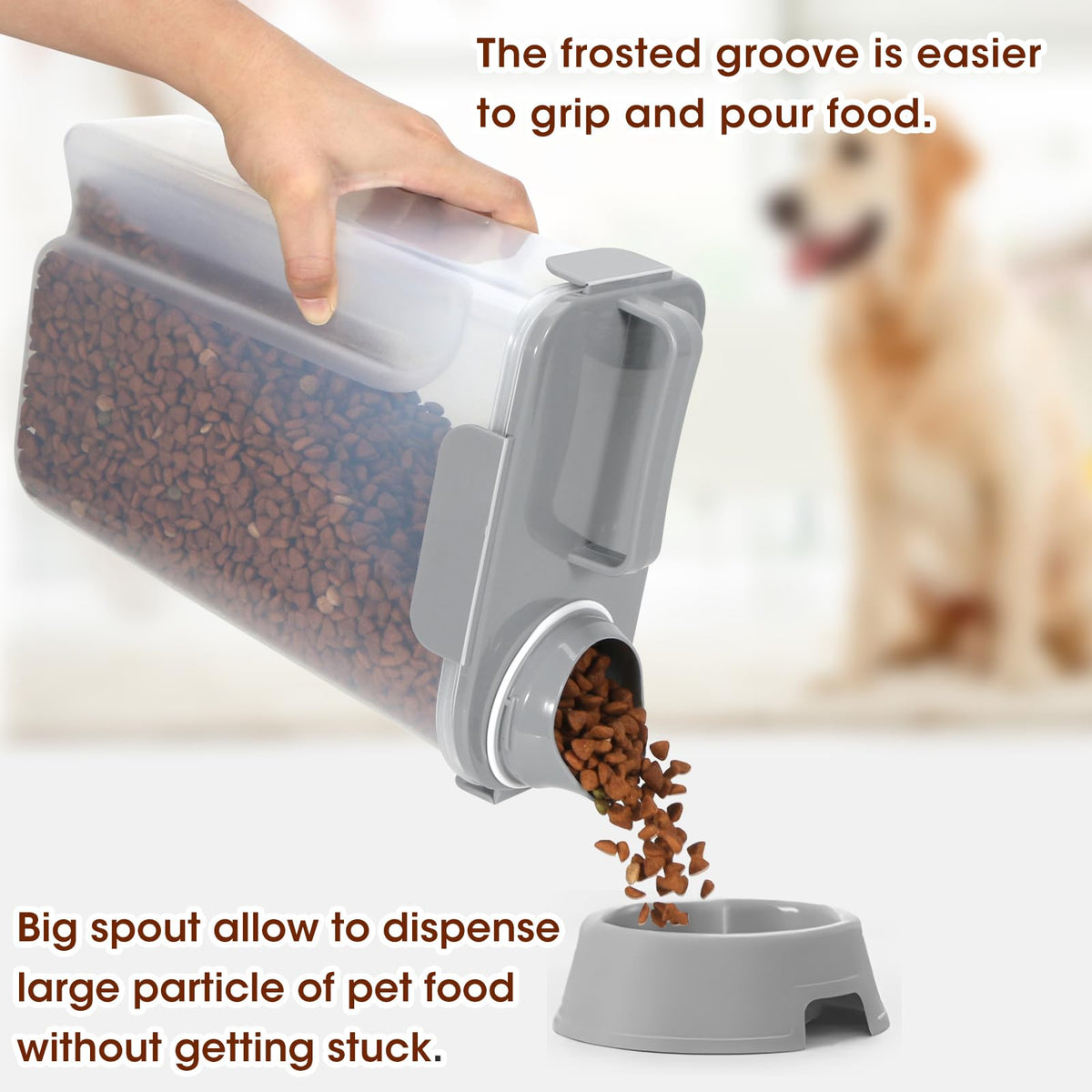 2 Pack Airtight Pet Food Storage Containers with Spout H14578