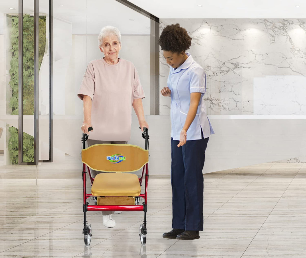Heavy Duty 4 Wheel Rollator Walker with Seat E471120