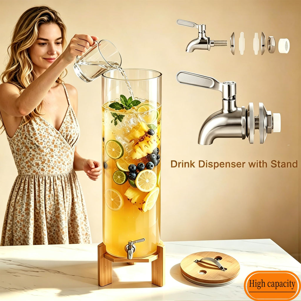 3.5 Gallon Glass Beverage Dispenser with Stand Q830
