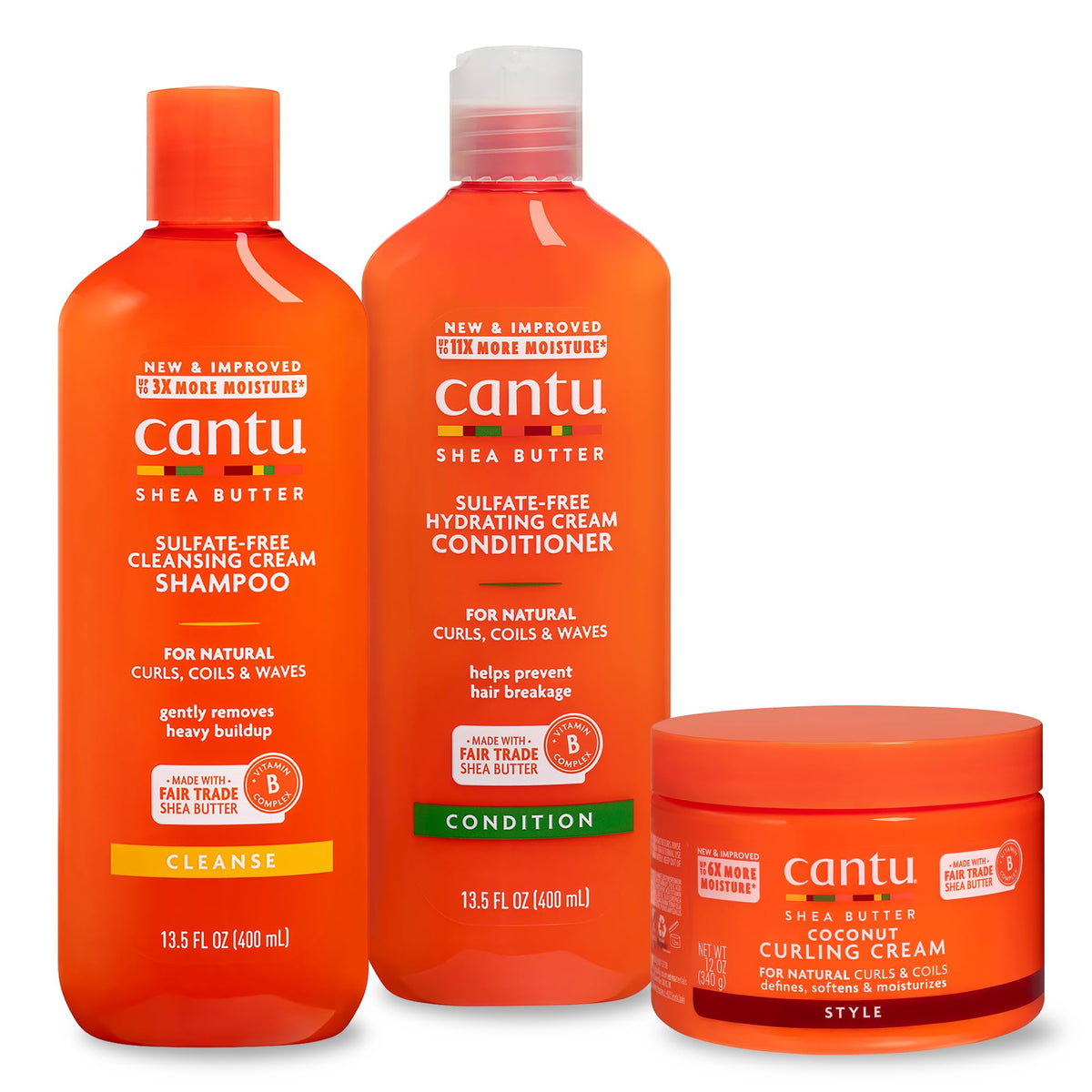 Sulfate-Free Shampoo, Conditioner & Coconut Curling Cream 3 Piece Set H53104